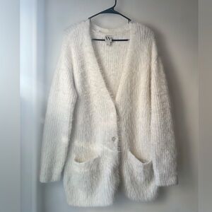 WORTHINGTON Women's White Super Soft Button-Down Cardigan Size S
